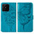 Custodia Portafoglio In Pelle Farfalla Cover con Supporto Y01B per Realme Narzo 50A Blu