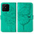 Custodia Portafoglio In Pelle Farfalla Cover con Supporto Y01B per Realme Narzo 50A Verde