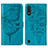 Custodia Portafoglio In Pelle Farfalla Cover con Supporto Y01B per Samsung Galaxy A01 SM-A015