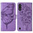 Custodia Portafoglio In Pelle Farfalla Cover con Supporto Y01B per Samsung Galaxy A01 SM-A015 Lavanda