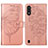 Custodia Portafoglio In Pelle Farfalla Cover con Supporto Y01B per Samsung Galaxy A01 SM-A015 Oro Rosa