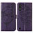 Custodia Portafoglio In Pelle Farfalla Cover con Supporto Y01B per Samsung Galaxy A01 SM-A015 Viola