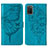 Custodia Portafoglio In Pelle Farfalla Cover con Supporto Y01B per Samsung Galaxy A02s Blu