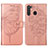 Custodia Portafoglio In Pelle Farfalla Cover con Supporto Y01B per Samsung Galaxy A21 Oro Rosa