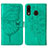Custodia Portafoglio In Pelle Farfalla Cover con Supporto Y01B per Samsung Galaxy A30