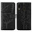 Custodia Portafoglio In Pelle Farfalla Cover con Supporto Y01B per Samsung Galaxy A30 Nero