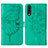 Custodia Portafoglio In Pelle Farfalla Cover con Supporto Y01B per Samsung Galaxy A50 Verde