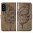 Custodia Portafoglio In Pelle Farfalla Cover con Supporto Y01B per Samsung Galaxy F52 5G Grigio