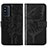 Custodia Portafoglio In Pelle Farfalla Cover con Supporto Y01B per Samsung Galaxy F52 5G Nero