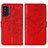 Custodia Portafoglio In Pelle Farfalla Cover con Supporto Y01B per Samsung Galaxy F52 5G Rosso