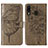 Custodia Portafoglio In Pelle Farfalla Cover con Supporto Y01B per Samsung Galaxy M10S Grigio