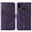 Custodia Portafoglio In Pelle Farfalla Cover con Supporto Y01B per Samsung Galaxy M10S Viola