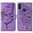 Custodia Portafoglio In Pelle Farfalla Cover con Supporto Y01B per Samsung Galaxy M11 Lavanda