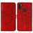 Custodia Portafoglio In Pelle Farfalla Cover con Supporto Y01B per Samsung Galaxy M11 Rosso