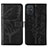 Custodia Portafoglio In Pelle Farfalla Cover con Supporto Y01B per Samsung Galaxy M40S Nero