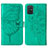 Custodia Portafoglio In Pelle Farfalla Cover con Supporto Y01B per Samsung Galaxy M40S Verde