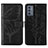 Custodia Portafoglio In Pelle Farfalla Cover con Supporto Y01B per Samsung Galaxy Quantum2 5G Nero