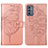 Custodia Portafoglio In Pelle Farfalla Cover con Supporto Y01B per Samsung Galaxy Quantum2 5G Oro Rosa