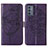 Custodia Portafoglio In Pelle Farfalla Cover con Supporto Y01B per Samsung Galaxy Quantum2 5G Viola