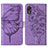 Custodia Portafoglio In Pelle Farfalla Cover con Supporto Y01B per Samsung Galaxy XCover 5 SM-G525F Lavanda