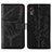 Custodia Portafoglio In Pelle Farfalla Cover con Supporto Y01B per Samsung Galaxy XCover 5 SM-G525F Nero