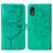 Custodia Portafoglio In Pelle Farfalla Cover con Supporto Y01B per Samsung Galaxy XCover 5 SM-G525F Verde