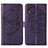 Custodia Portafoglio In Pelle Farfalla Cover con Supporto Y01B per Samsung Galaxy XCover 5 SM-G525F Viola