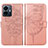 Custodia Portafoglio In Pelle Farfalla Cover con Supporto Y01B per Vivo Y77e t1 Oro Rosa