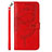 Custodia Portafoglio In Pelle Farfalla Cover con Supporto Y02B per Samsung Galaxy A02s Rosso
