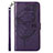 Custodia Portafoglio In Pelle Farfalla Cover con Supporto Y02B per Samsung Galaxy A02s Viola