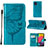 Custodia Portafoglio In Pelle Farfalla Cover con Supporto Y02B per Samsung Galaxy M33 5G Blu