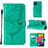 Custodia Portafoglio In Pelle Farfalla Cover con Supporto Y02B per Samsung Galaxy M33 5G Verde
