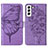 Custodia Portafoglio In Pelle Farfalla Cover con Supporto Y06B per Samsung Galaxy S21 5G Lavanda