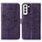 Custodia Portafoglio In Pelle Farfalla Cover con Supporto Y06B per Samsung Galaxy S21 5G Viola