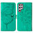 Custodia Portafoglio In Pelle Farfalla Cover con Supporto Y06B per Samsung Galaxy S21 Ultra 5G Verde