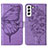 Custodia Portafoglio In Pelle Farfalla Cover con Supporto Y06B per Samsung Galaxy S22 5G Lavanda