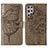 Custodia Portafoglio In Pelle Farfalla Cover con Supporto Y06B per Samsung Galaxy S22 Ultra 5G Bronze