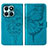 Custodia Portafoglio In Pelle Farfalla Cover con Supporto YB1 per Huawei Honor X8b Blu