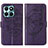 Custodia Portafoglio In Pelle Farfalla Cover con Supporto YB1 per Huawei Honor X8b Viola