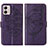Custodia Portafoglio In Pelle Farfalla Cover con Supporto YB1 per Motorola Moto G53j 5G Viola