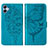Custodia Portafoglio In Pelle Farfalla Cover con Supporto YB1 per Samsung Galaxy A04E Blu