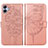 Custodia Portafoglio In Pelle Farfalla Cover con Supporto YB1 per Samsung Galaxy A04E Oro Rosa