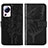 Custodia Portafoglio In Pelle Farfalla Cover con Supporto YB1 per Xiaomi Mi 12 Lite NE 5G Nero