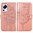Custodia Portafoglio In Pelle Farfalla Cover con Supporto YB1 per Xiaomi Mi 12 Lite NE 5G Oro Rosa