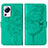 Custodia Portafoglio In Pelle Farfalla Cover con Supporto YB1 per Xiaomi Mi 12 Lite NE 5G Verde