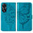 Custodia Portafoglio In Pelle Farfalla Cover con Supporto YB2 per Oppo A58 5G Blu