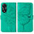 Custodia Portafoglio In Pelle Farfalla Cover con Supporto YB2 per Oppo A58 5G Verde