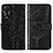 Custodia Portafoglio In Pelle Farfalla Cover con Supporto YB2 per Oppo A78 5G Nero