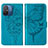 Custodia Portafoglio In Pelle Farfalla Cover con Supporto YB2 per Xiaomi Redmi 12C 4G Blu