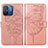 Custodia Portafoglio In Pelle Farfalla Cover con Supporto YB2 per Xiaomi Redmi 12C 4G Oro Rosa